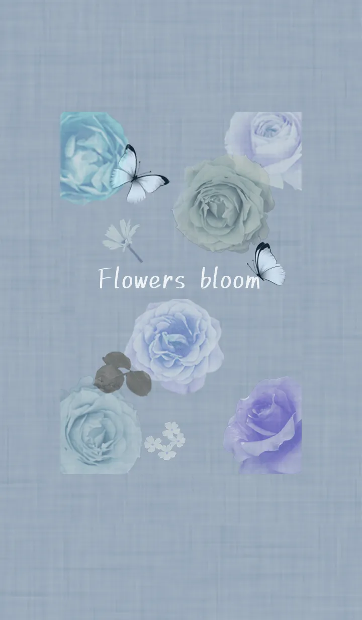 [LINE着せ替え] ～花が咲く♥ブルー03_1～の画像1