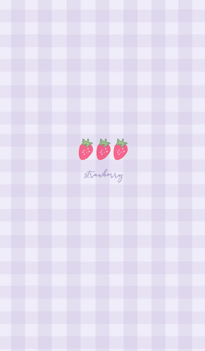 [LINE着せ替え] いちご×チェック柄 (purple)の画像1