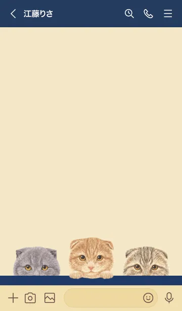 [LINE着せ替え] 猫 - スコティッシュフォールド - 紺色の画像3