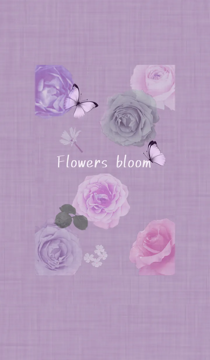 [LINE着せ替え] ～花が咲く♥パープル05_1～の画像1