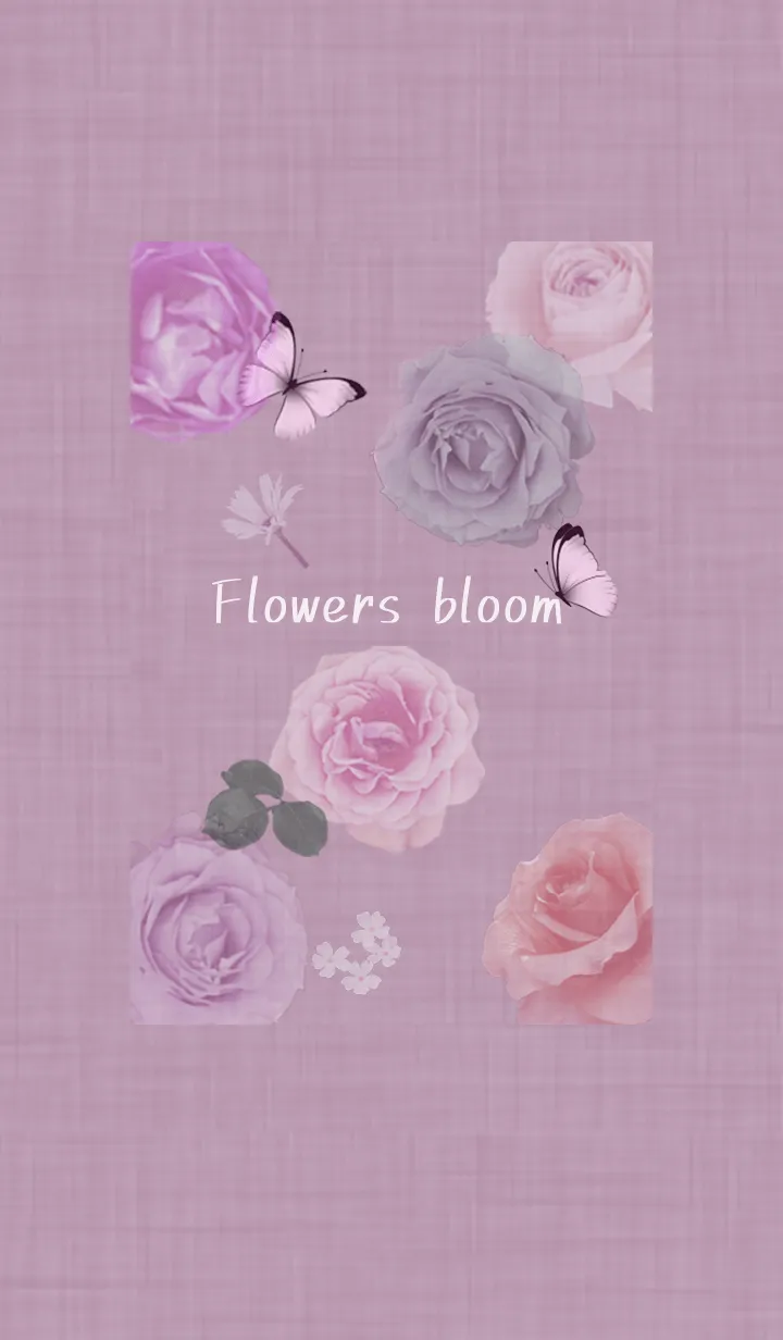 [LINE着せ替え] ～花が咲く♥ピンクパープル05_1～の画像1