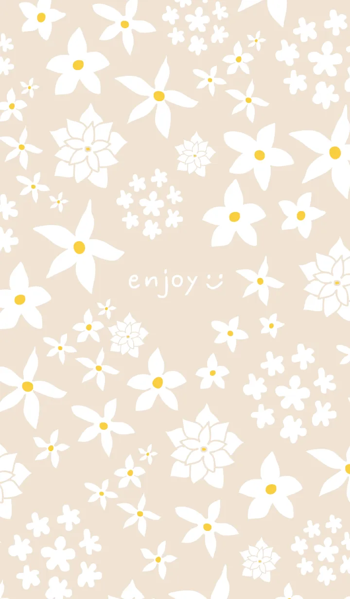 [LINE着せ替え] シンプル 白い花29の画像1