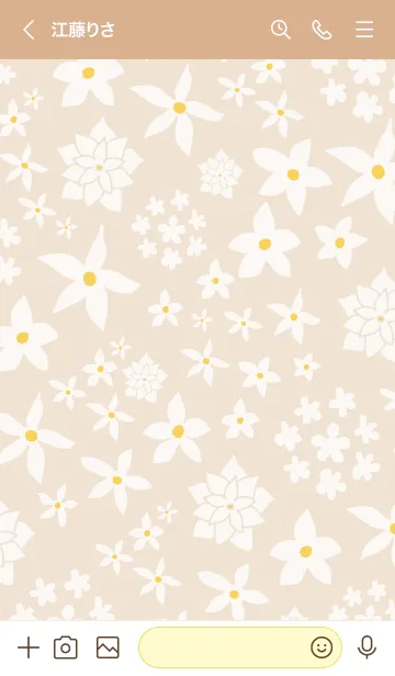 [LINE着せ替え] シンプル 白い花29の画像3