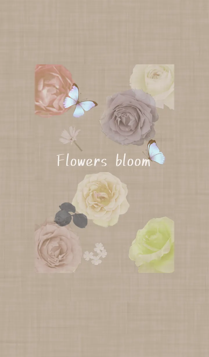 [LINE着せ替え] ～花が咲く♥ベージュ08_1～の画像1