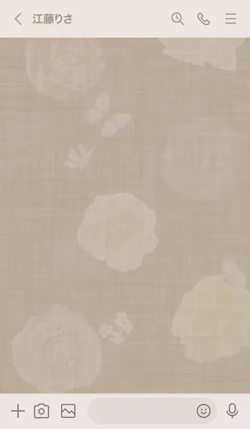 [LINE着せ替え] ～花が咲く♥ベージュ08_1～の画像3