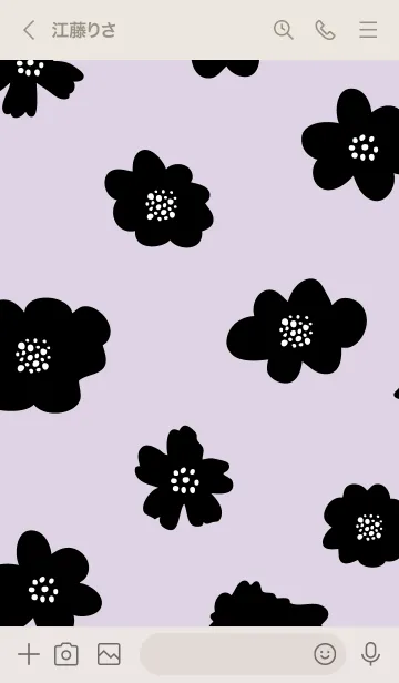 [LINE着せ替え] 花ブラック19の画像3