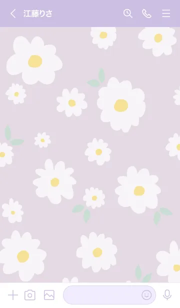 [LINE着せ替え] 白い花と葉っぱ16の画像3