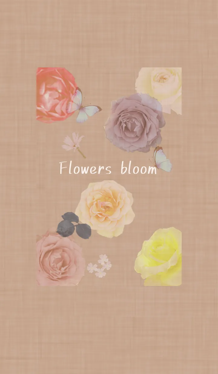 [LINE着せ替え] ～花が咲く♥ベージュ19_1～の画像1