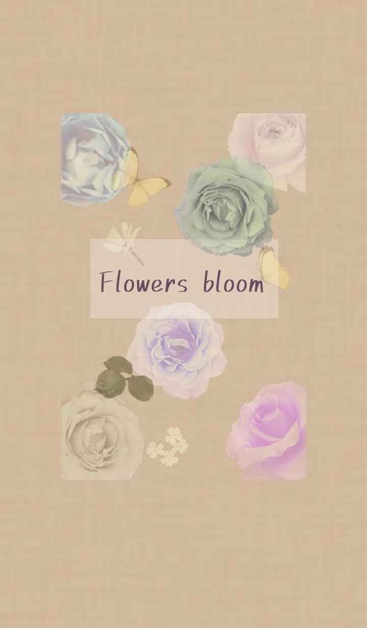 [LINE着せ替え] ～花が咲く♥ベージュ23_1～の画像1