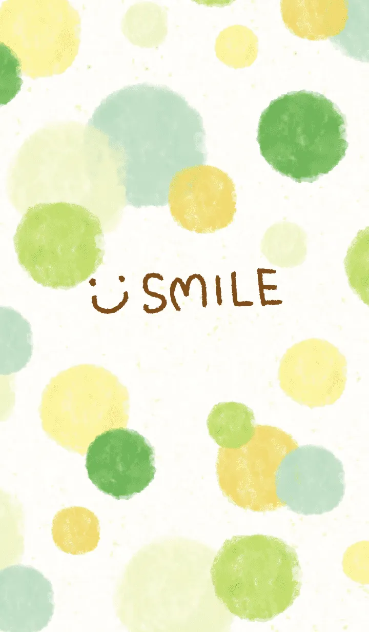 [LINE着せ替え] スマイル-大人水彩水玉緑27-の画像1