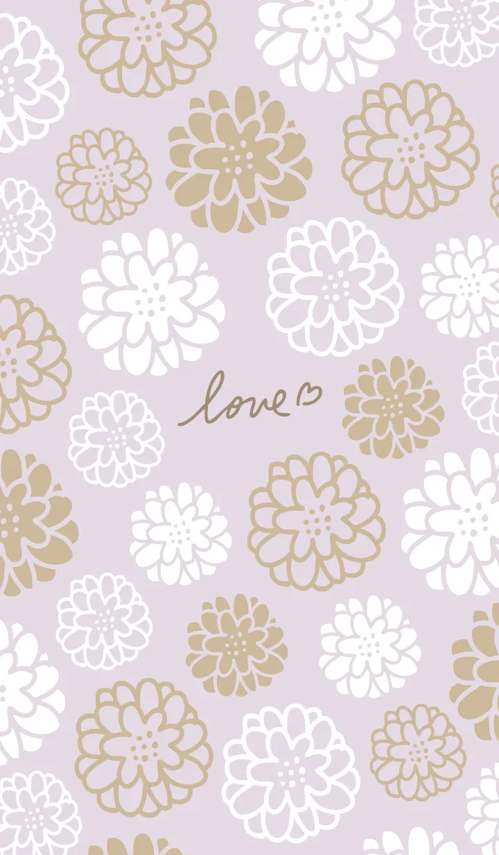 [LINE着せ替え] 白とベージュの丸い花26の画像1