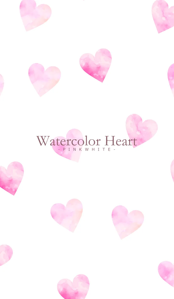[LINE着せ替え] Watercolor-Heart PINKWHITE 22の画像1