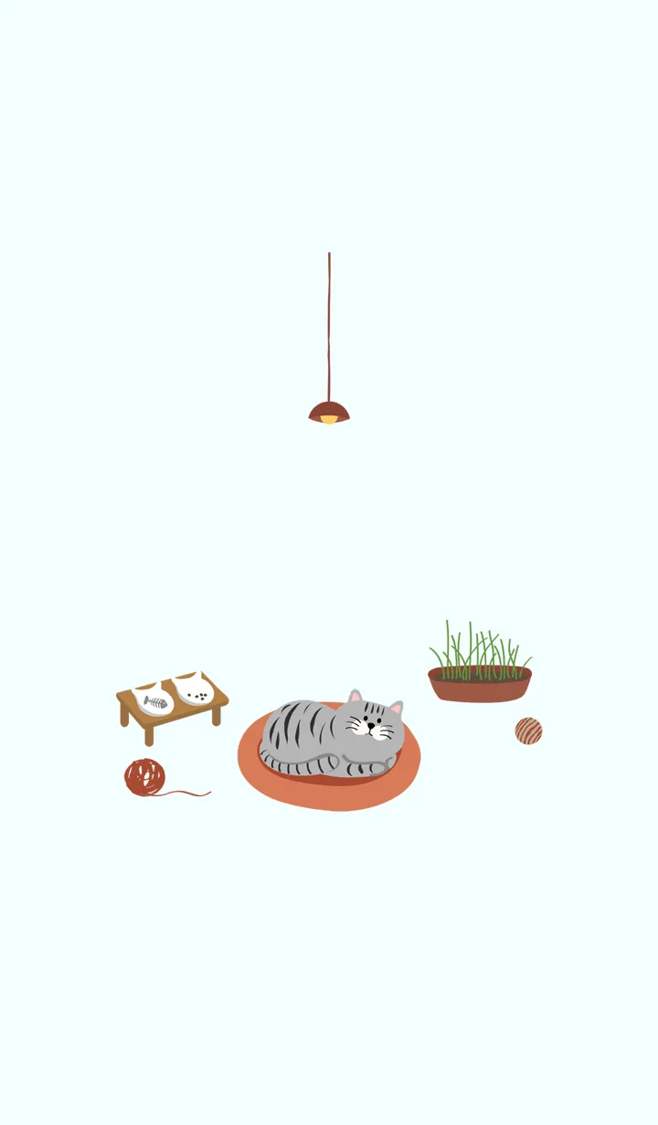 [LINE着せ替え] 毎日がいい日です˙灰色の黒いぶち猫の画像1