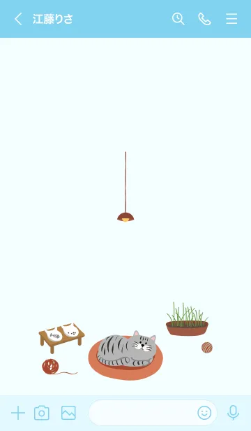 [LINE着せ替え] 毎日がいい日です˙灰色の黒いぶち猫の画像3
