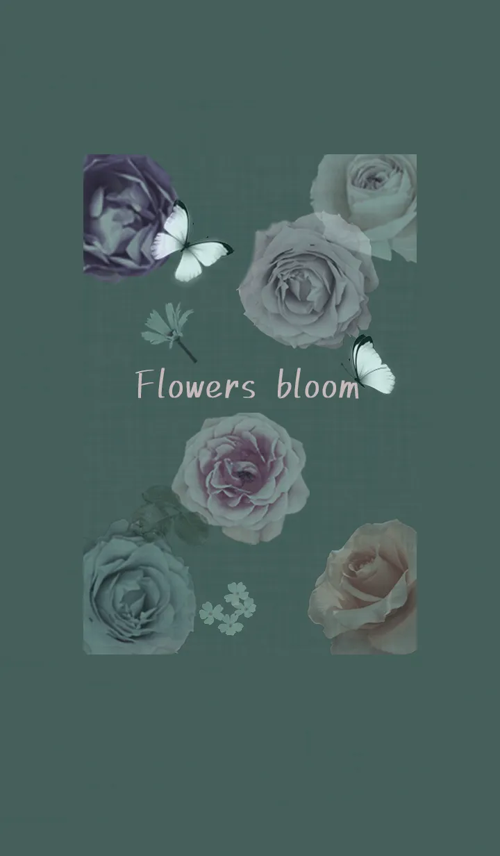 [LINE着せ替え] ～花が咲く♥ブルーグリーン36_1～の画像1