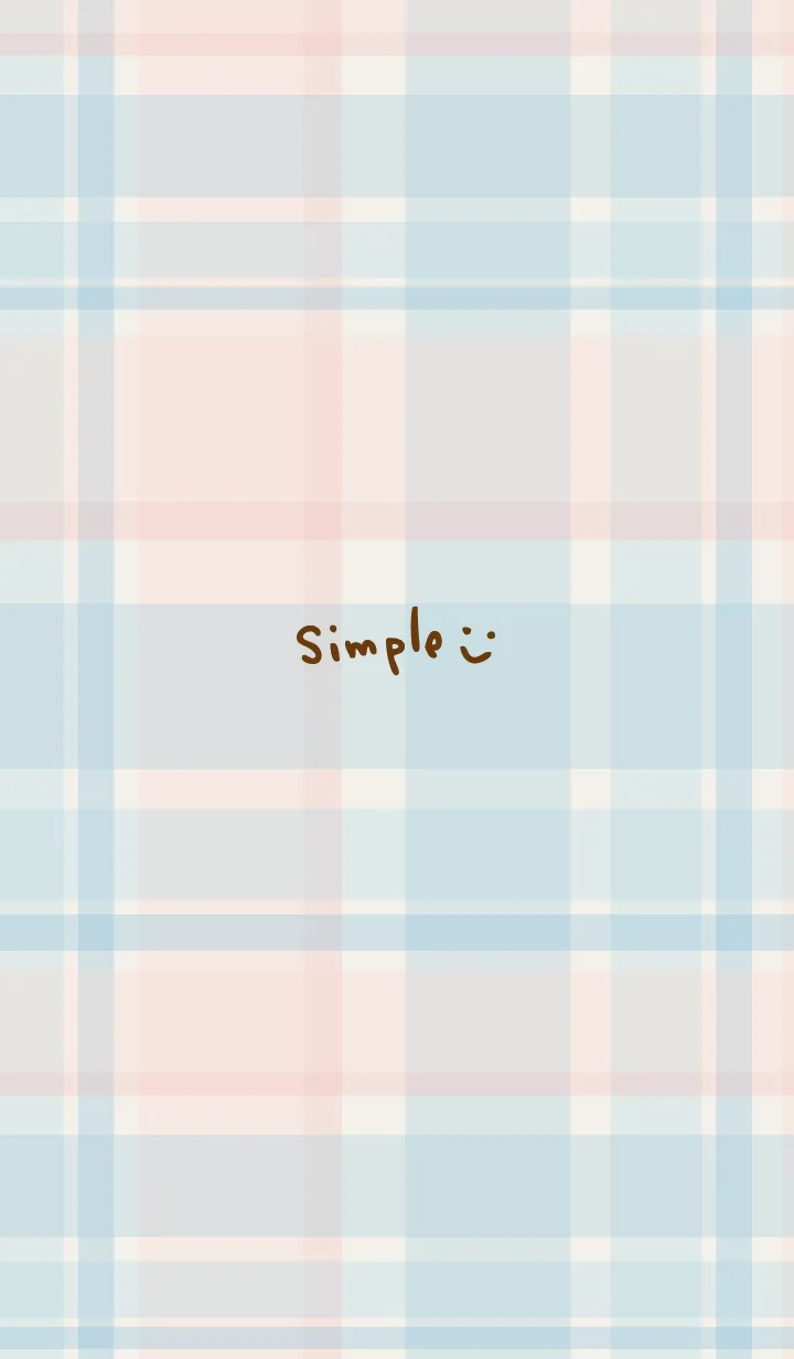 [LINE着せ替え] チェック柄 青 スマイル付き4の画像1