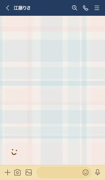 [LINE着せ替え] チェック柄 青 スマイル付き4の画像3