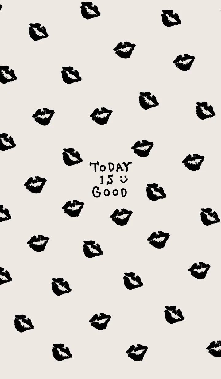 [LINE着せ替え] 黒キスマーク ベージュ3の画像1