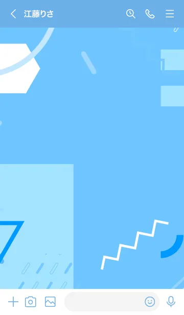 [LINE着せ替え] Geometric Rich Flat Maya Blueの画像3