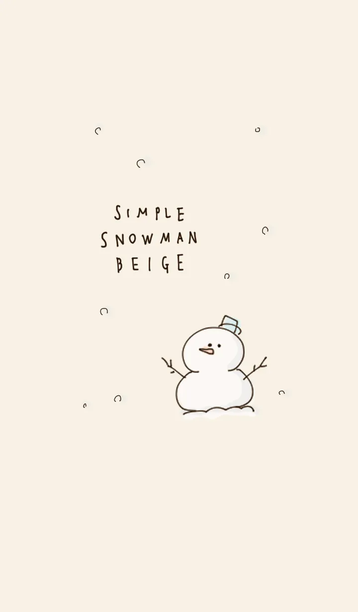 [LINE着せ替え] シンプル ゆきだるま ベージュの画像1