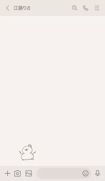 [LINE着せ替え] シンプル ゆきだるま ベージュの画像3