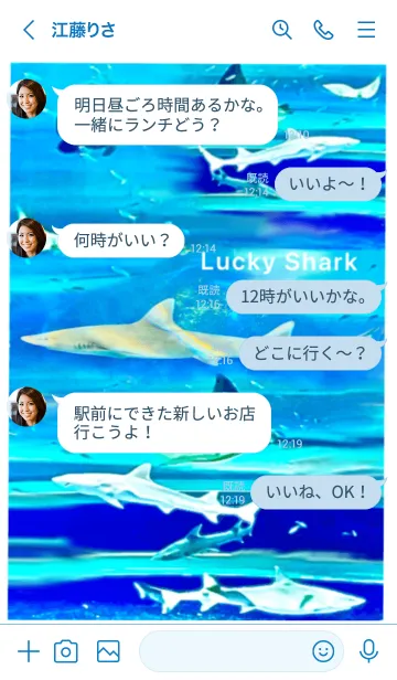 [LINE着せ替え] 幸運の鮫 Lucky Shark 全運気上昇の画像4