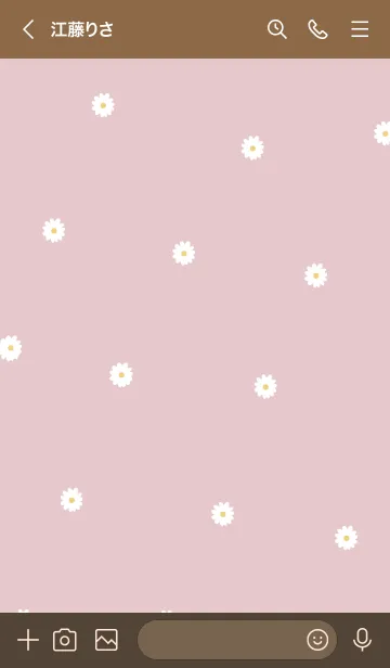 [LINE着せ替え] daisy_pattern (pinkbeige)の画像3