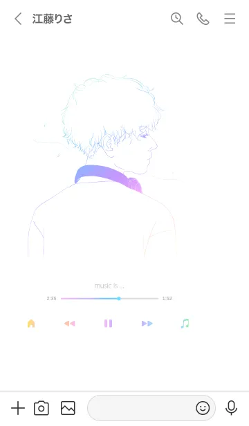 [LINE着せ替え] music is.../man A white.の画像3