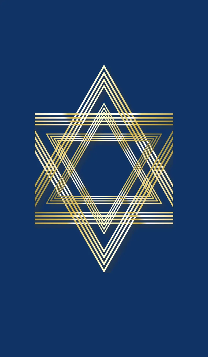 [LINE着せ替え] ベージュとネイビー:シンプル 幸運の六芒星の画像1