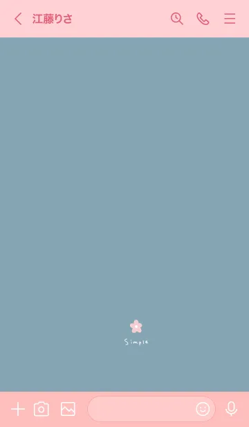 [LINE着せ替え] ブルーベージュとピンク。お花。の画像3