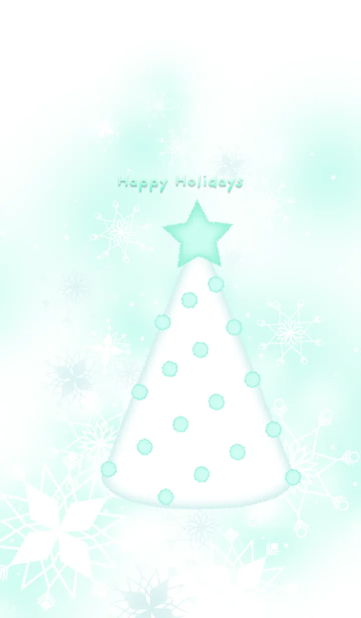 [LINE着せ替え] Happy Holidays -Mint Green & White-の画像1