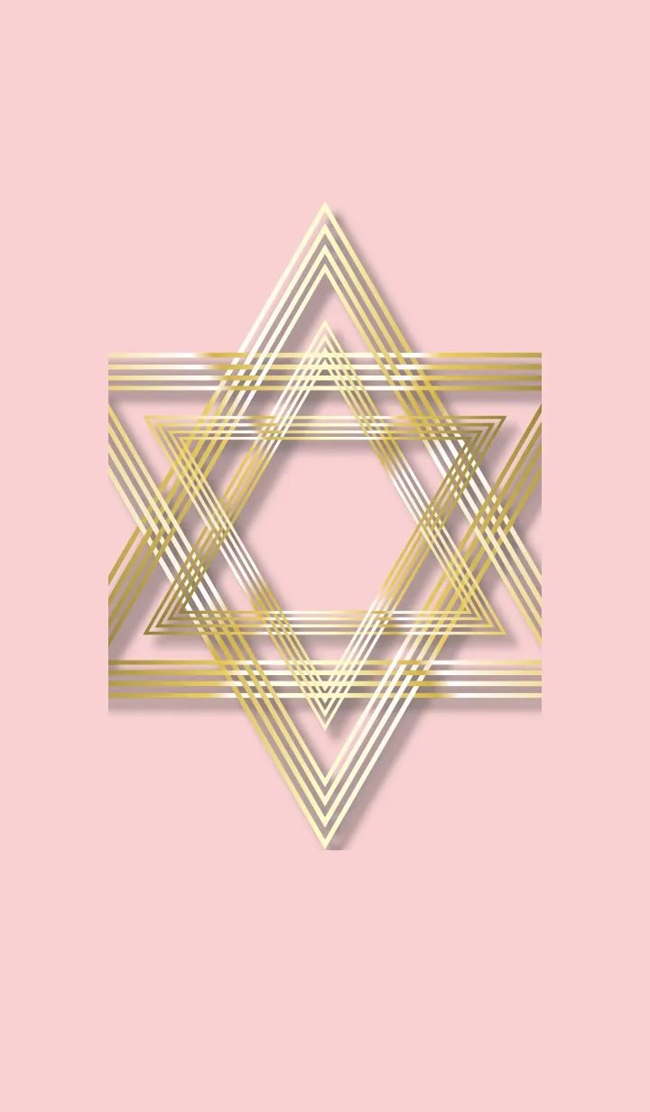 [LINE着せ替え] ベージュとピンク : シンプル 幸運の六芒星の画像1