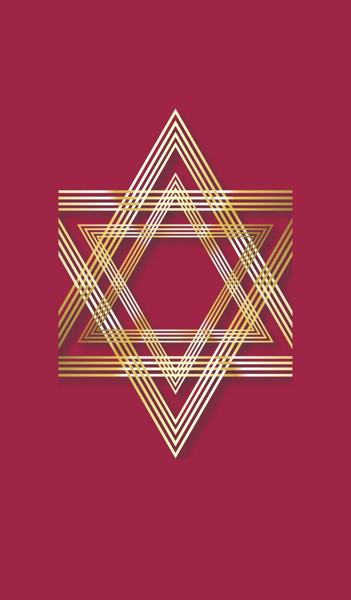 [LINE着せ替え] ボルドー : シンプル 幸運の六芒星の画像1