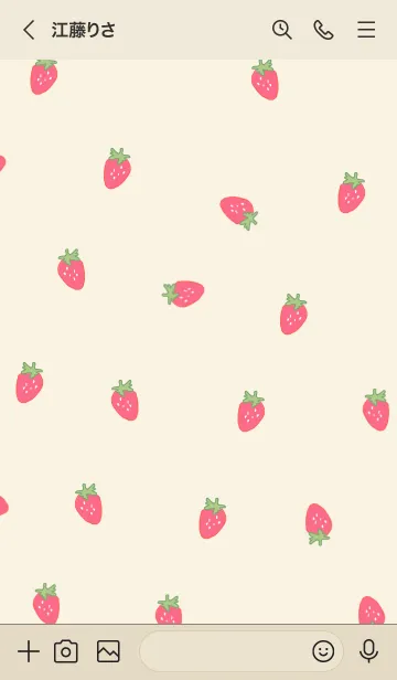 [LINE着せ替え] strawberry / beige redの画像3