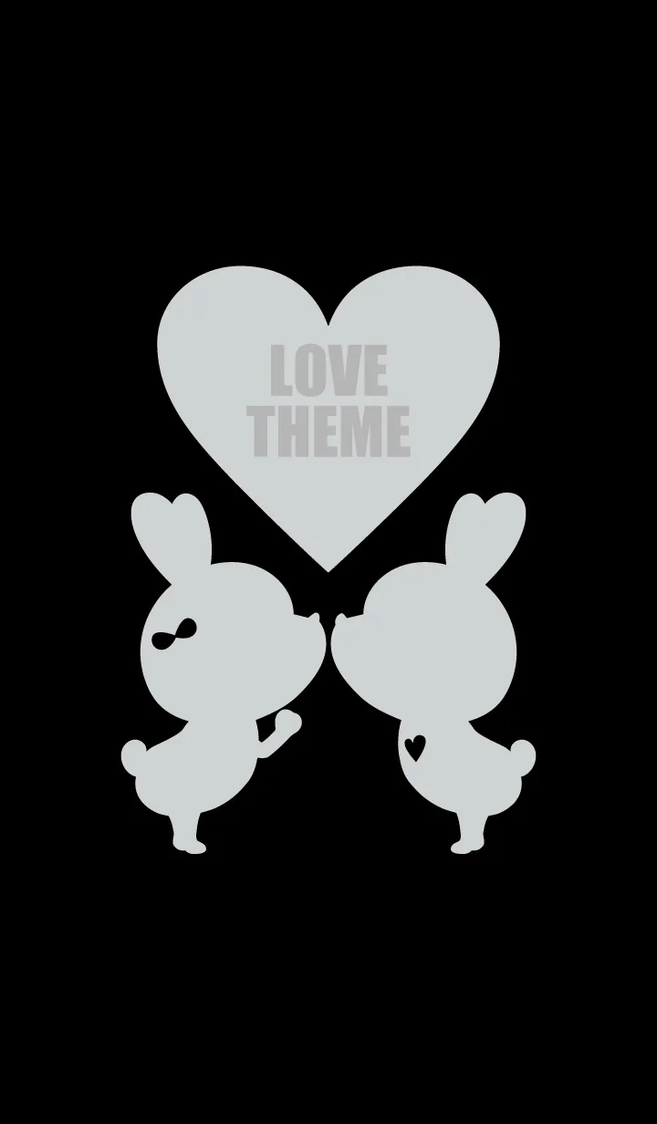 [LINE着せ替え] LOVE THEME BLACK & Gray 18の画像1