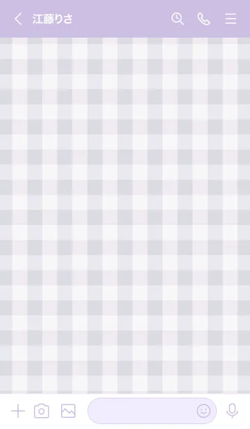 [LINE着せ替え] ギンガムチェック パープル1の画像3