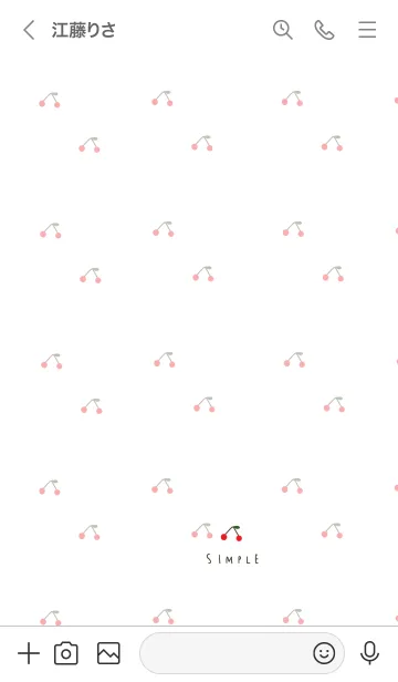 [LINE着せ替え] シンプルホワイトとさくらんぼ。の画像3