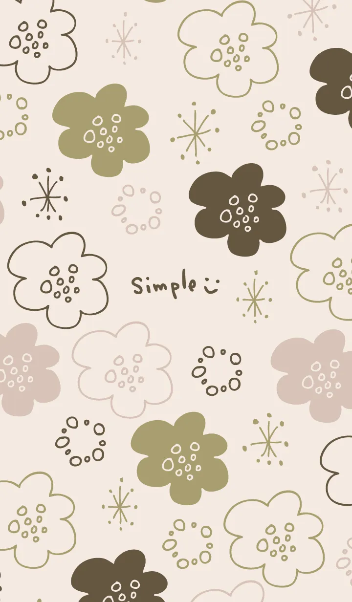 [LINE着せ替え] 手書きのお花くすみカラー9の画像1