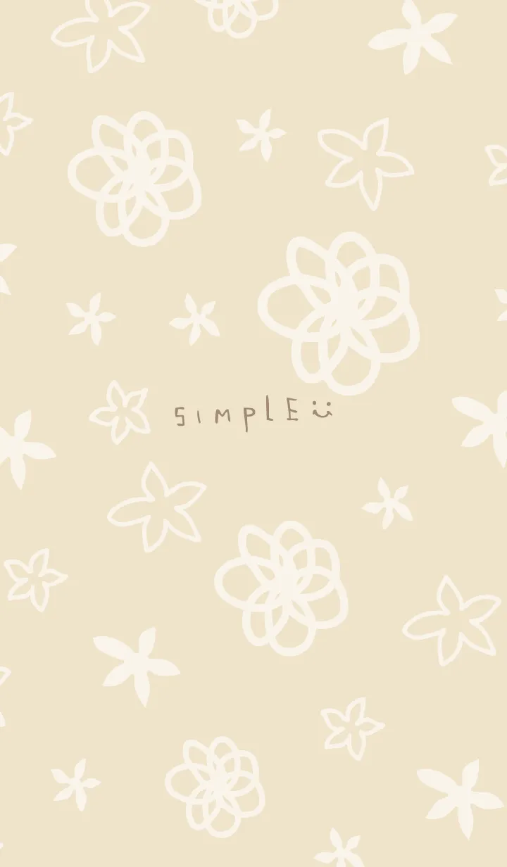 [LINE着せ替え] 白い花が舞う ベージュ4の画像1