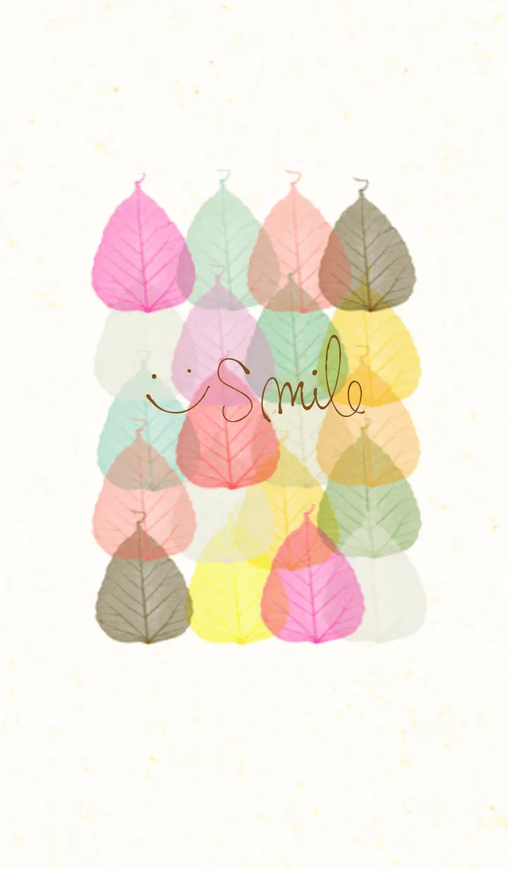 [LINE着せ替え] スマイル カラフル葉っぱ30の画像1