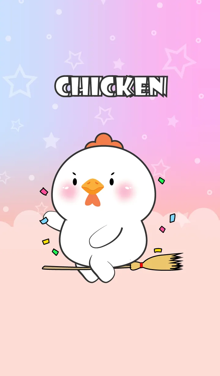 [LINE着せ替え] Cute Naughty White Chicken Theme (JP)の画像1