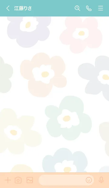 [LINE着せ替え] 北欧風 花 白5の画像3