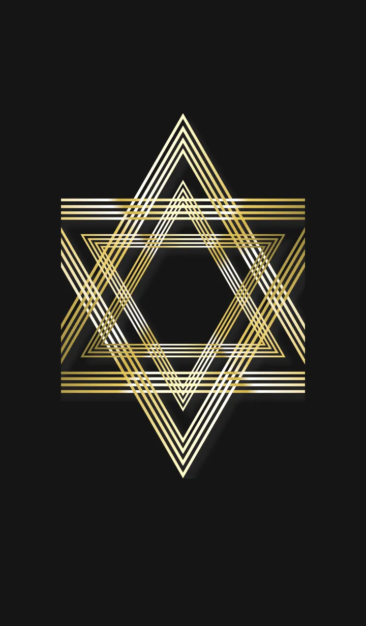 [LINE着せ替え] ブラック ピンク : シンプル 幸運の六芒星の画像1