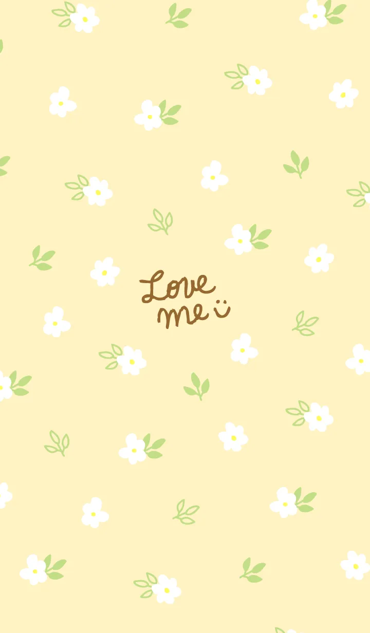 [LINE着せ替え] 白い小花 イエロー4の画像1