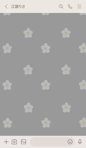 [LINE着せ替え] 大人可愛いグレーとお花柄。の画像3