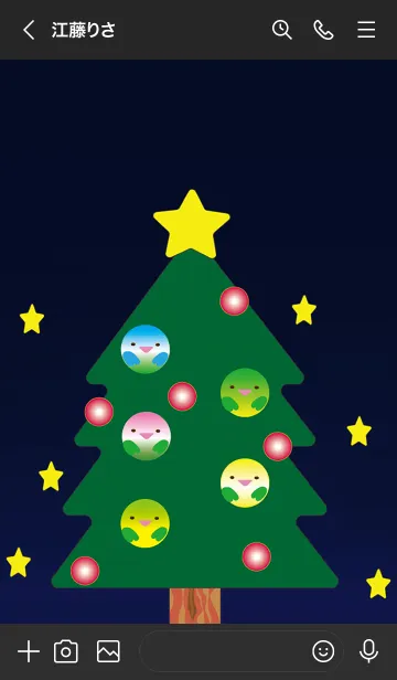 [LINE着せ替え] まん丸インコのクリスマスの画像3