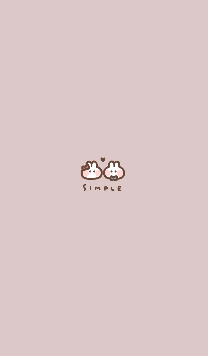 うさぎリボン。ピンクベージュのLINE着せ替え