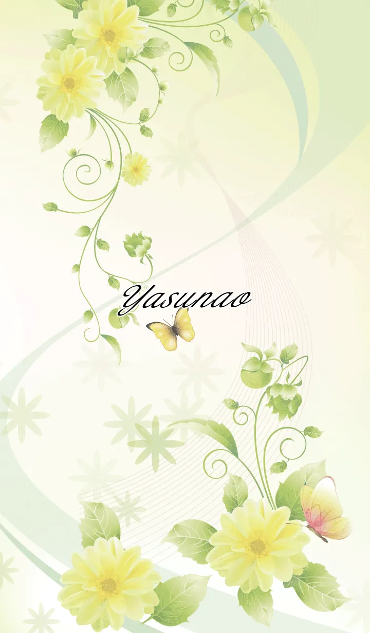 やすなお用 Butterflies and flowersの着せ替えメイン画像