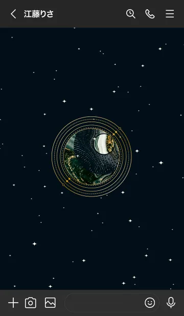 [LINE着せ替え] 黒の背景に月と太陽 04の画像3