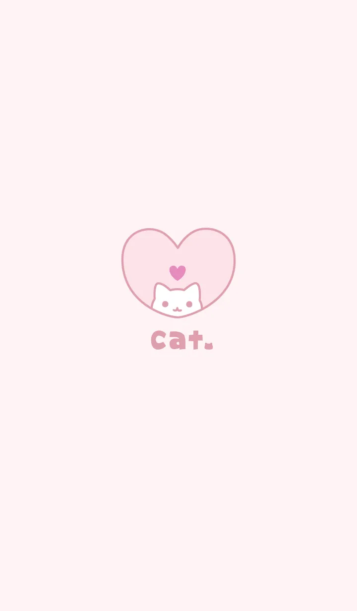 [LINE着せ替え] ねこハート[ピンク]の画像1